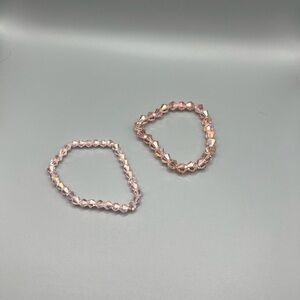 Elegant Pink Crystal Beaded Bracelets - HANDMADE #229